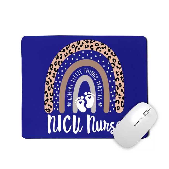 Funny Nicu Nurse Leopard Boho Rainbow Cool For Nicu Nurse Gift Mousepad