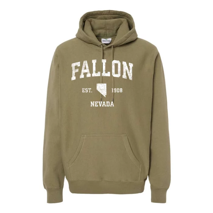 Fallon Nevada Nv Vintage Athletic Sports Premium Hoodie