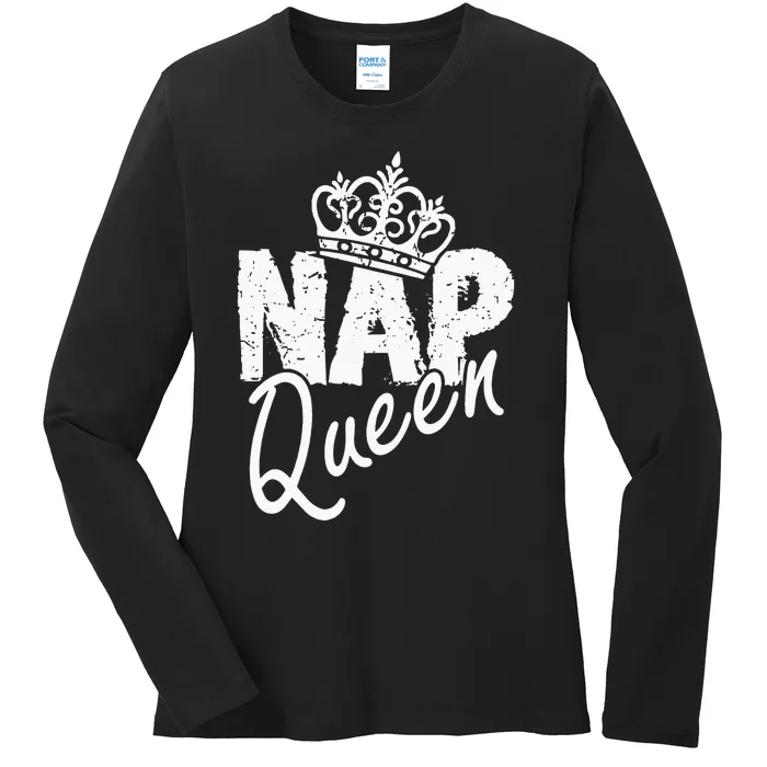 Funny National Napping Day for Nap Queen Nap Lover Ladies Long Sleeve Shirt