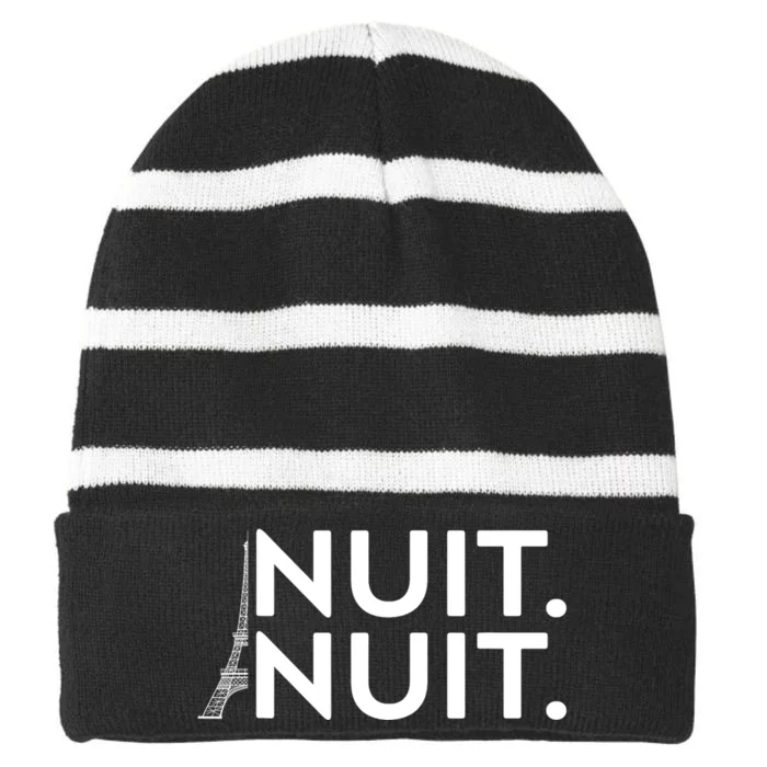 Funny Nuit Nuit Striped Beanie with Solid Band