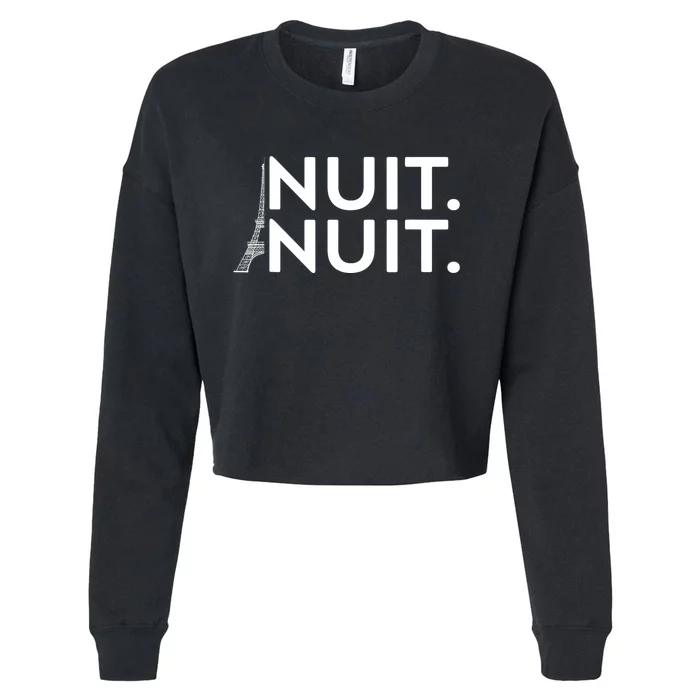 Funny Nuit Nuit Cropped Pullover Crew