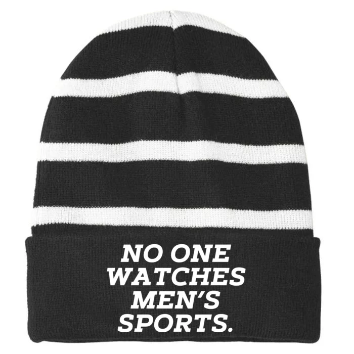 Funny No One Watches M.E.N.S Sports Striped Beanie with Solid Band