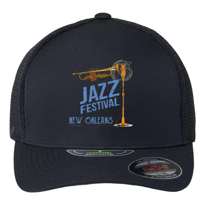 Funny New Orleans Festival Of Jazz Music Louisiana Gifts Flexfit Unipanel Trucker Cap