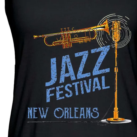 Funny New Orleans Festival Of Jazz Music Louisiana Gifts Ladies Essential Flowy Tank