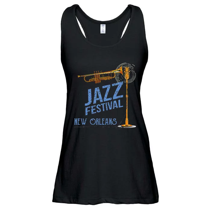 Funny New Orleans Festival Of Jazz Music Louisiana Gifts Ladies Essential Flowy Tank