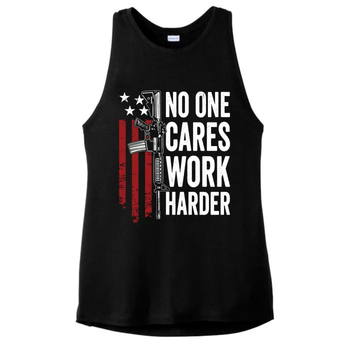 Funny No One Cares Work Harder Meme Nobody Cares Work Harder Motivation Shirt Ladies Tri-Blend Wicking Tank