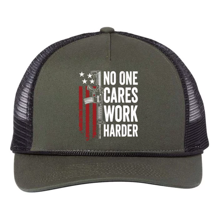 Funny No One Cares Work Harder Meme Nobody Cares Work Harder Motivation Shirt Retro Rope Trucker Hat Cap