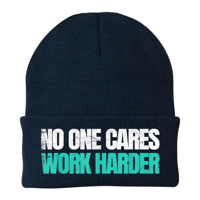 Funny No One Cares Work Harder Meme No One Cares Work Harder Motivational Quote Knit Cap Winter Beanie