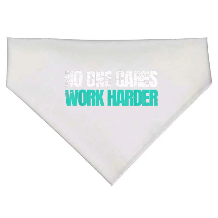 Funny No One Cares Work Harder Meme No One Cares Work Harder Motivational Quote USA-Made Doggie Bandana