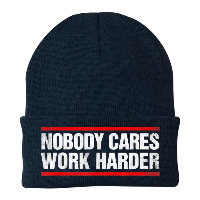 Funny No One Cares Work Harder Meme No One Cares Work Harder Motivational Quote Knit Cap Winter Beanie