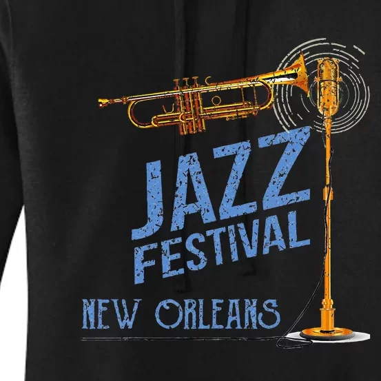 Funny New Orleans Festival Of Jazz Music Louisiana Gifts Women's Pullover Hoodie