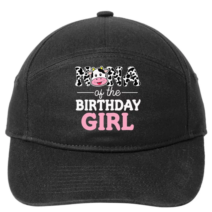 funny Nana Of The Birthday Farming Cow Family 7-Panel Snapback Hat