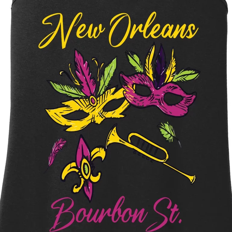 French New Orleans Mardi Gras Souvenir Bourbon Street Ladies Essential Tank