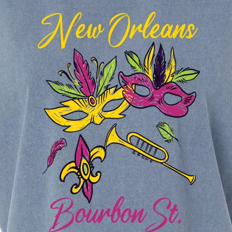 French New Orleans Mardi Gras Souvenir Bourbon Street Garment-Dyed Women's Muscle Tee