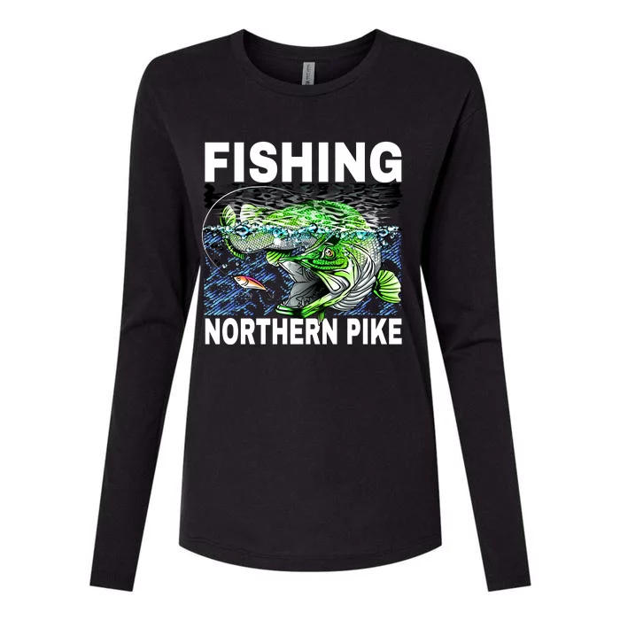 Fishing Northern Pike Womens Cotton Relaxed Long Sleeve T-Shirt