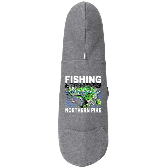 Fishing Northern Pike Doggie 3-End Fleece Hoodie