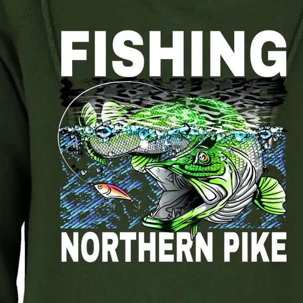 Fishing Northern Pike Womens Funnel Neck Pullover Hood