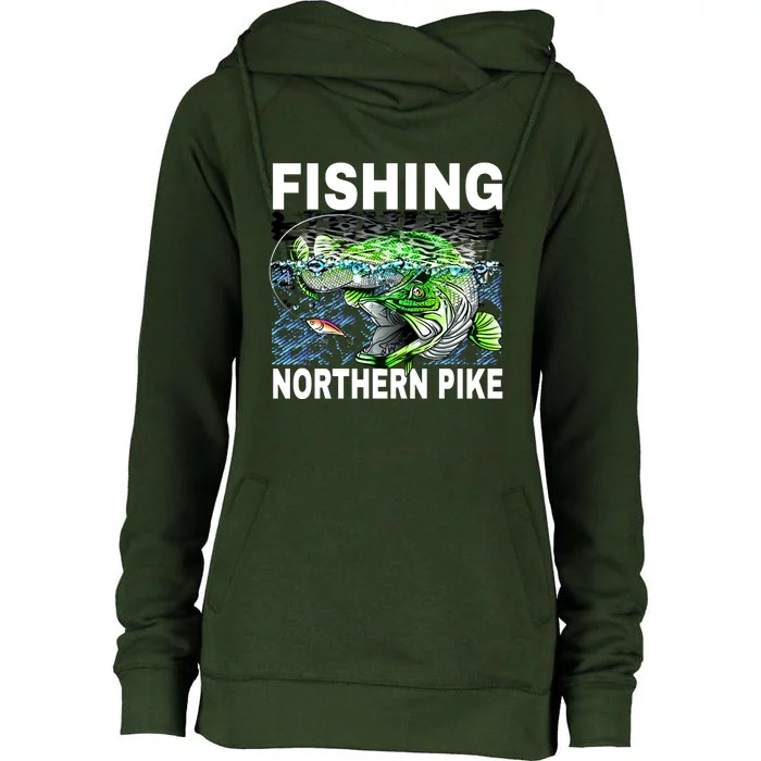 Fishing Northern Pike Womens Funnel Neck Pullover Hood