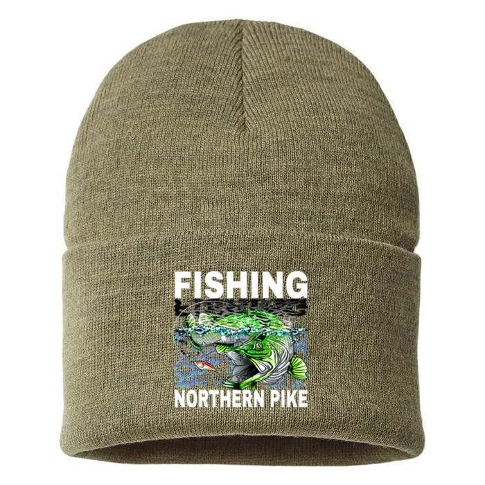 Fishing Northern Pike Sustainable Knit Beanie