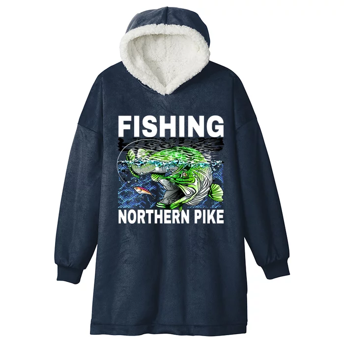 Fishing Northern Pike Hooded Wearable Blanket