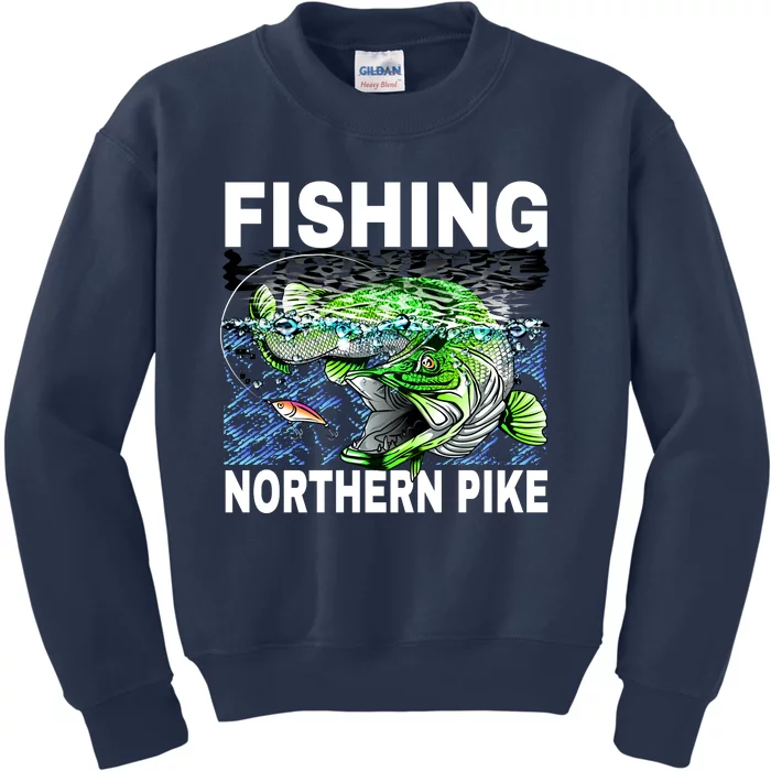 Fishing Northern Pike Kids Sweatshirt