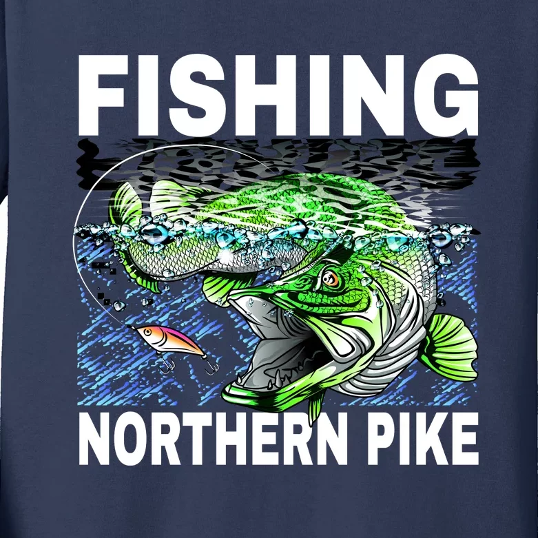 Fishing Northern Pike Kids Long Sleeve Shirt