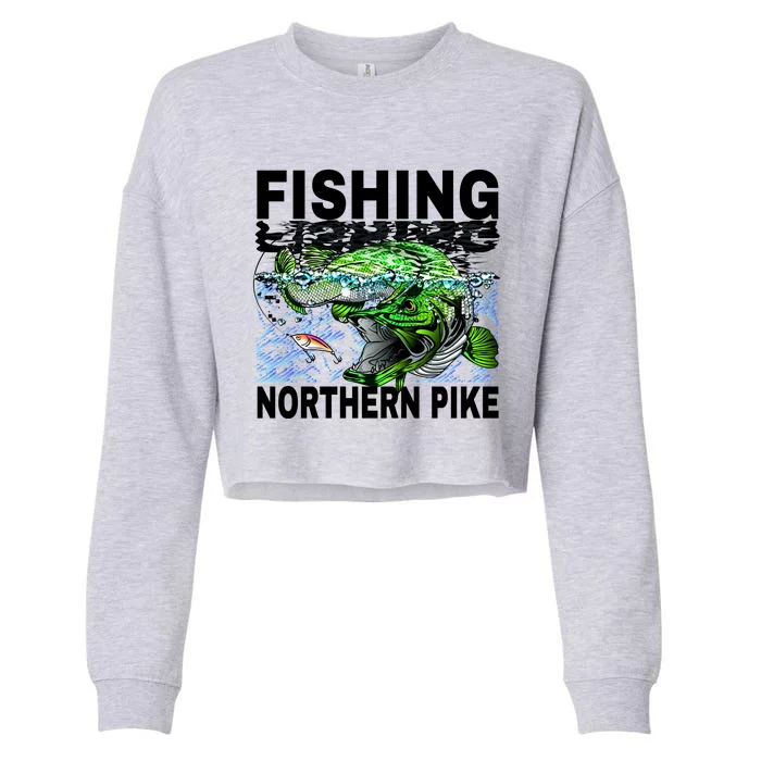 Fishing Northern Pike Cropped Pullover Crew