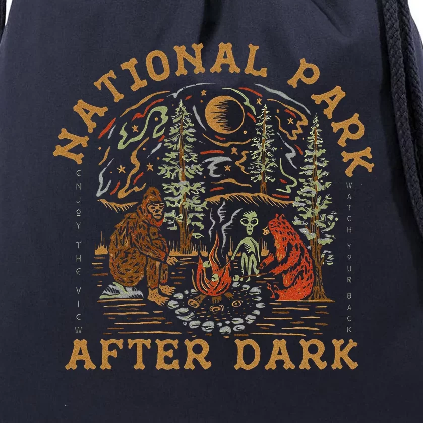 Funny National Park After Dark Drawstring Bag