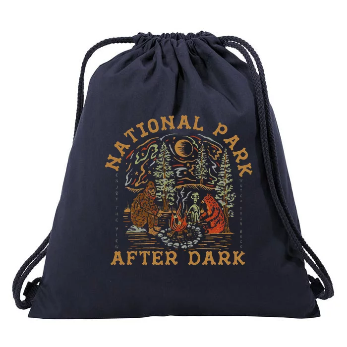 Funny National Park After Dark Drawstring Bag