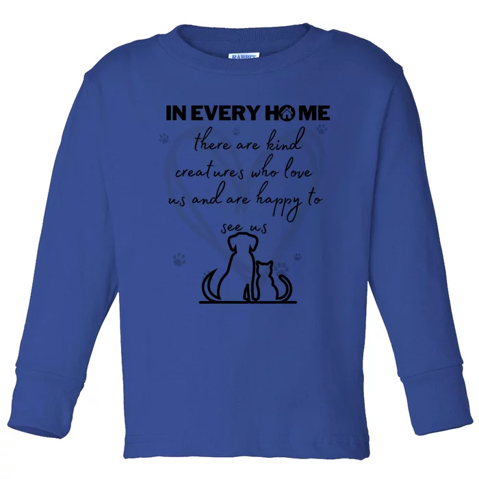 Funny National Pet Day Quote Dog And Cat National Pet Day Gift Toddler Long Sleeve Shirt