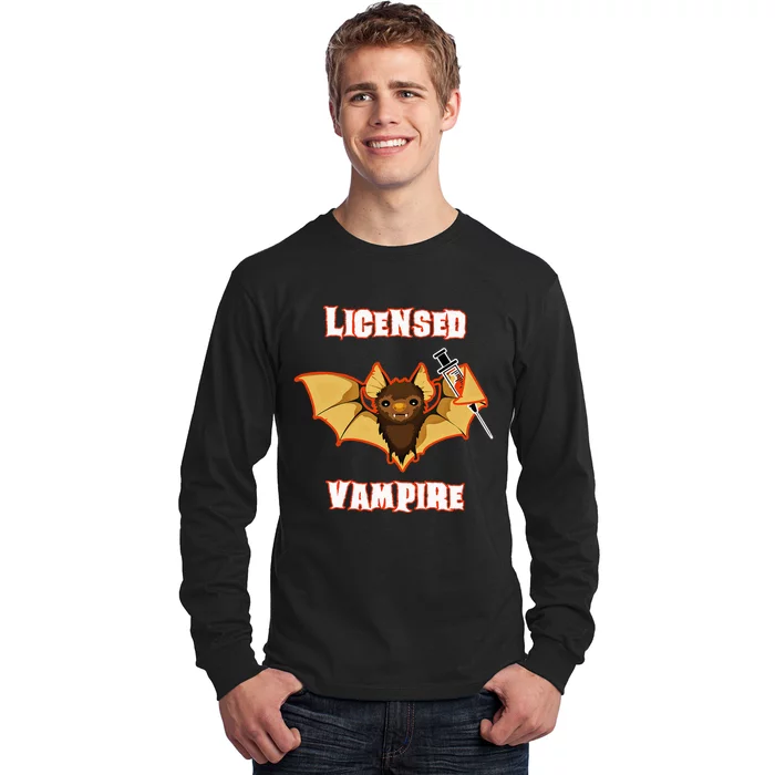 Funny Nurse Phlebotomy Phlebotomist Gift Vampire Long Sleeve Shirt