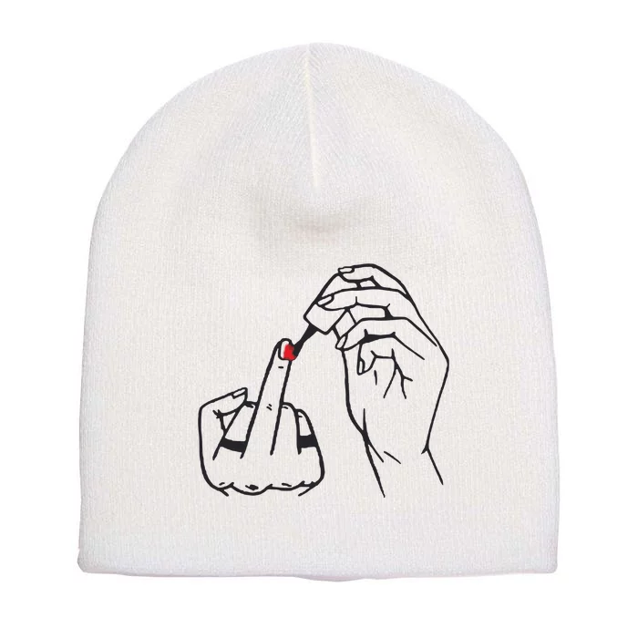 Feminism Nail Polish Short Acrylic Beanie