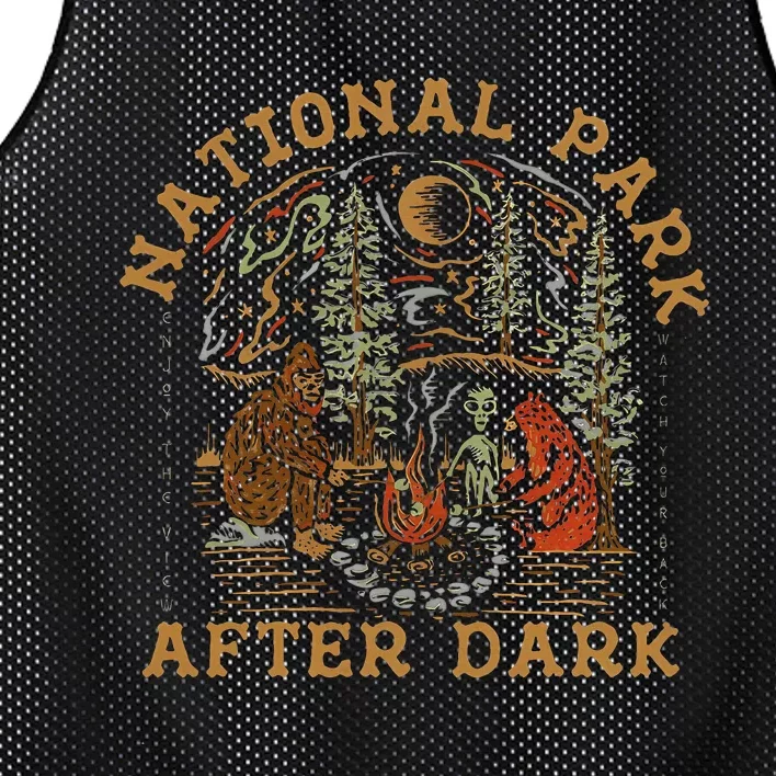 Funny National Park After Dark Mesh Reversible Basketball Jersey Tank