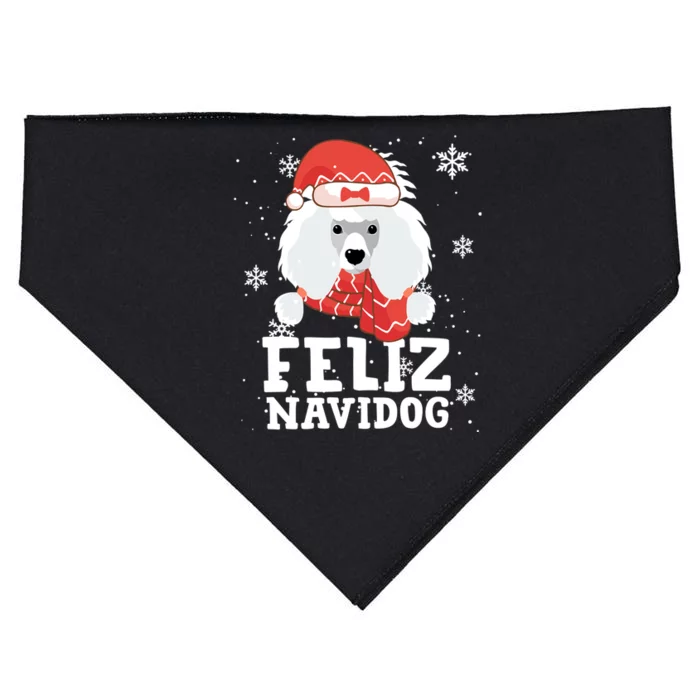 Feliz Navidog Poodle Dog Funny Christmas Gift Great Gift USA-Made Doggie Bandana