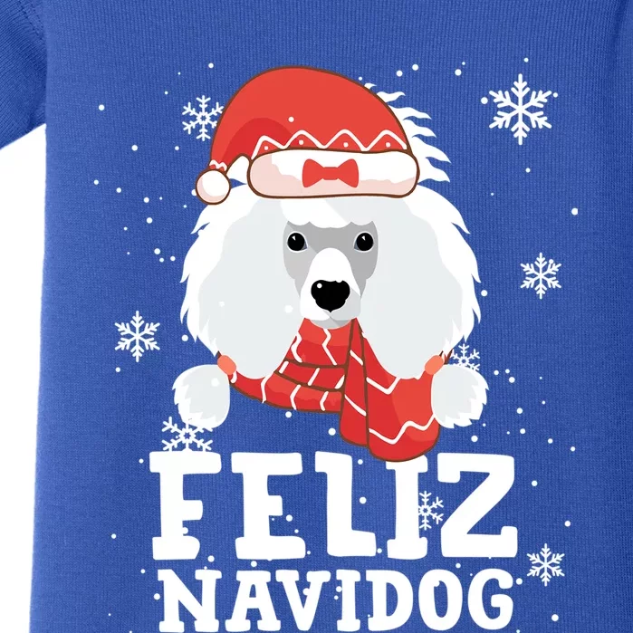 Feliz Navidog Poodle Dog Funny Christmas Gift Great Gift Baby Bodysuit