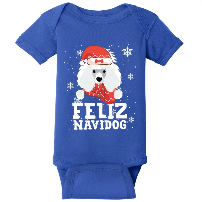 Feliz Navidog Poodle Dog Funny Christmas Gift Great Gift Baby Bodysuit