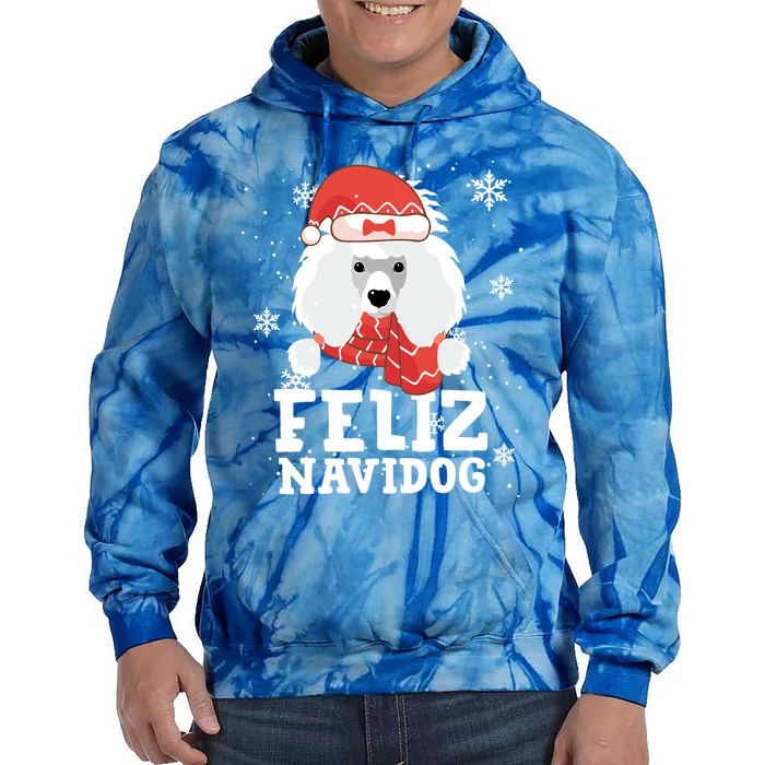 Feliz Navidog Poodle Dog Funny Christmas Gift Great Gift Tie Dye Hoodie