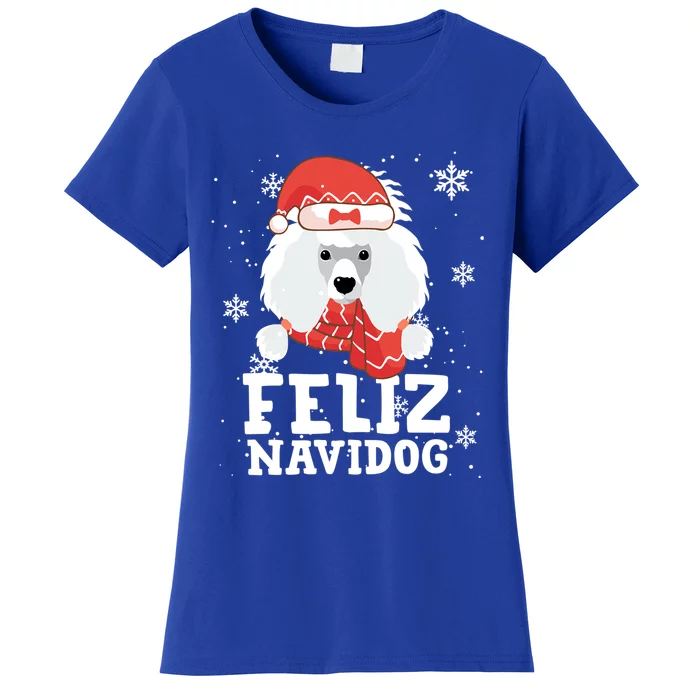 Feliz Navidog Poodle Dog Funny Christmas Gift Great Gift Women's T-Shirt