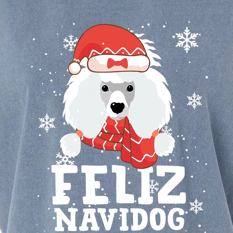 Feliz Navidog Poodle Dog Funny Christmas Gift Great Gift Garment-Dyed Women's Muscle Tee