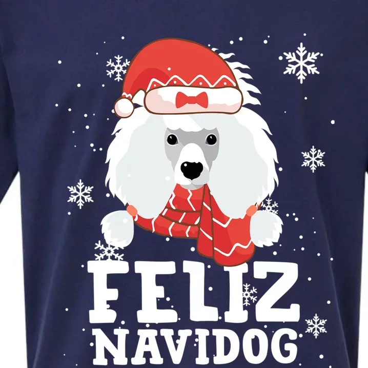 Feliz Navidog Poodle Dog Funny Christmas Gift Great Gift Sueded Cloud Jersey T-Shirt