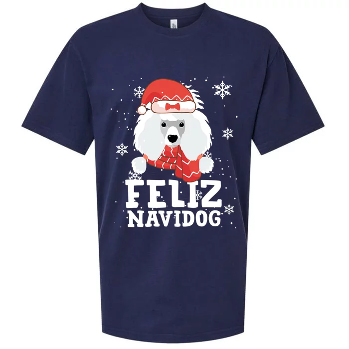 Feliz Navidog Poodle Dog Funny Christmas Gift Great Gift Sueded Cloud Jersey T-Shirt