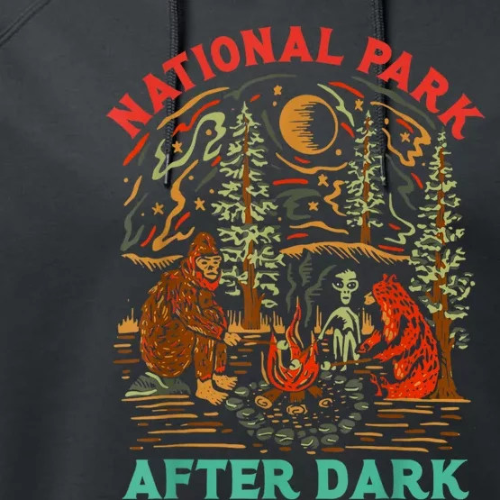 Funny National Park After Dark Performance Fleece Hoodie