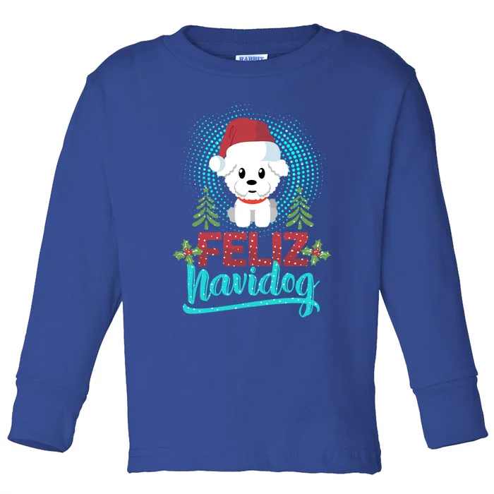 Feliz Navidog Poodle Dog Christmas Tree Christmas Gift Funny Gift Toddler Long Sleeve Shirt