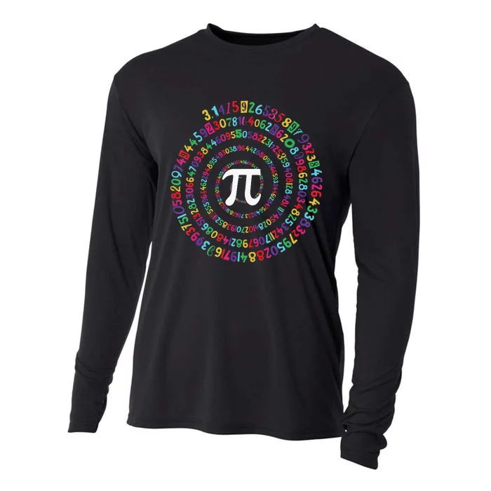 funny National Pi Day Colorful Math Teacher Lover Cooling Performance Long Sleeve Crew