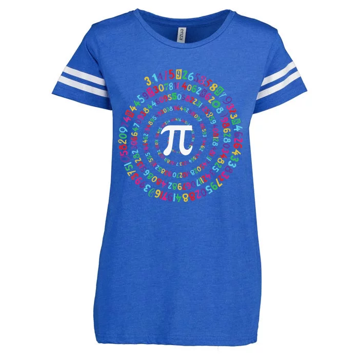 funny National Pi Day Colorful Math Teacher Lover Enza Ladies Jersey Football T-Shirt