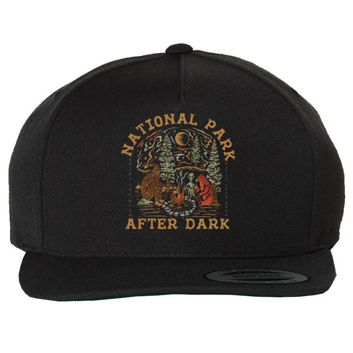 Funny National Park After Dark Adventure Wool Snapback Cap