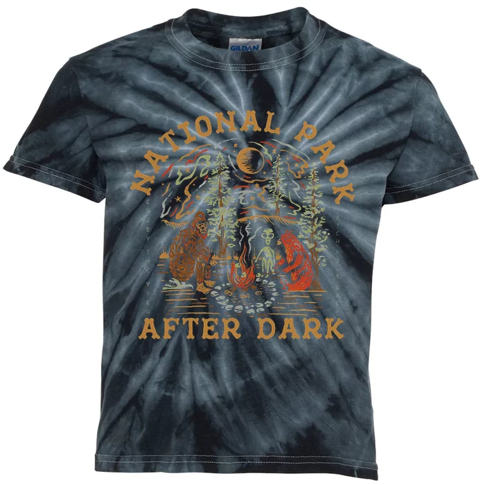 Funny National Park After Dark Adventure Kids Tie-Dye T-Shirt