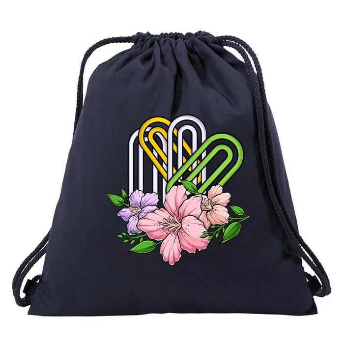 Flower National Paperclip Day Flower Design Gift Drawstring Bag