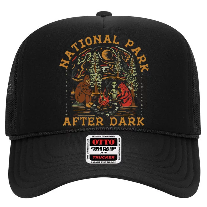 Funny National Park After Dark High Crown Mesh Trucker Hat