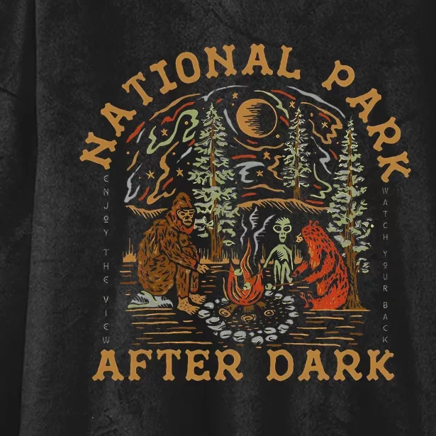 Funny National Park After Dark Hooded Wearable Blanket